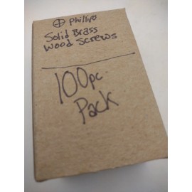 #6 x 5/8" Solid Brass Phillips FH Wood Screws (100) Box Pack- NOS - A013