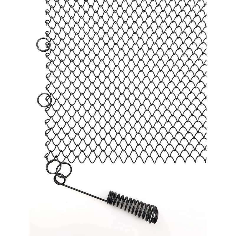 Sunshinecarpentry Fireplace Mesh Screen Curtain, Two Panels. Rod kit NOT