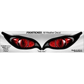 ProSticker 9011 (One Set) 1.5" X 3.5" Zombie Series Red Evil Eye Decal Sticker