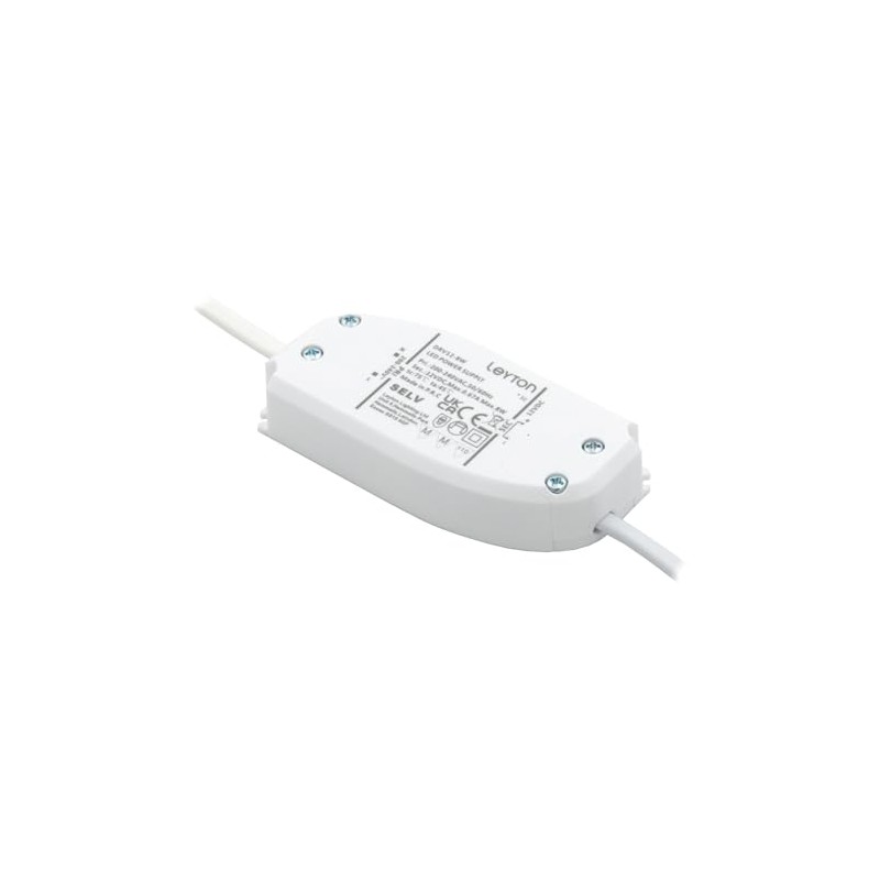 Leyton Lighting DRV12-8W-TOP6-1M 12v, 8w LED Driver, TOP Output Socket