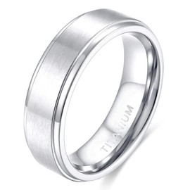Zakk 4mm 6mm 8mm Silver Titanium Rings Engagement Wedding Band Matte Comfort Fit for Men Women (6mm,Size O 1/2)