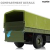 NUOTIE 1/136 Unimog U1300 Model Military Transport Vehicle Car Die-cast