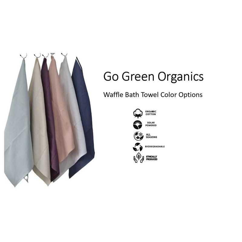 GO GREEN ORGANICS, Waffle Bath Towel Pack of 2, 30.5x58