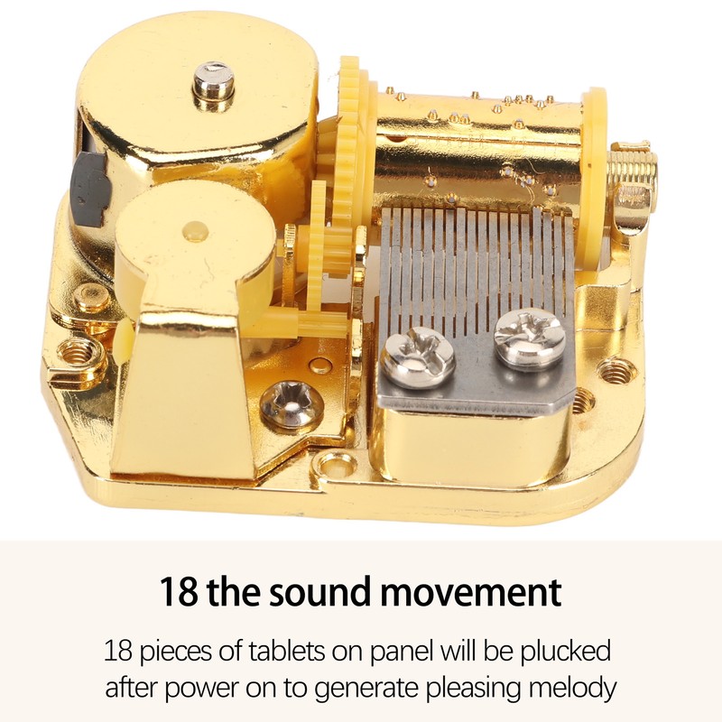 Windup Musical Movement 18 Note Pleasing Melody Alloy Easy Mounting