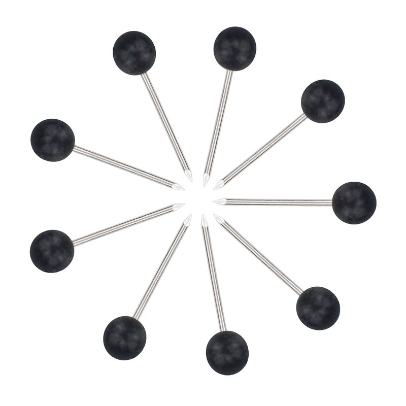 400 Pcs Round Push Pins,Map Push Pins Map Tacks,Black Round