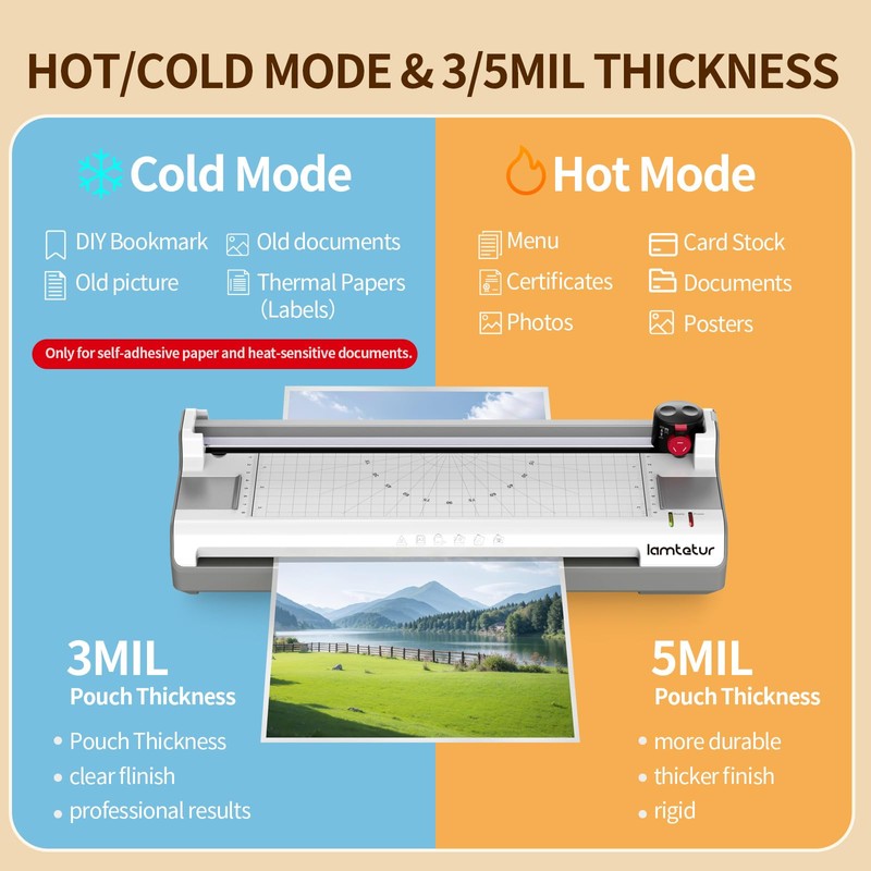 7-in-1 Thermal Laminator Machine 11X17 with 20 Letter Size Laminating