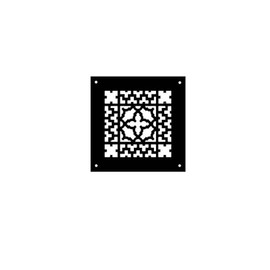 Reggio Registers Scroll Series Victorian Pattern Premium Luxury Floor Grate Cover Grille, Black Cast Iron Metal 6 Inch x 6 Inch Without Mounting Holes | 808-NH
