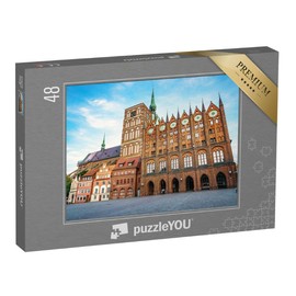 puzzleYOU: Puzzle 48 Pieces "Hanseatic City of Stralsund, Historical Town Hall and Nicholaic Church" - from the Stralsund Puzzle Collection