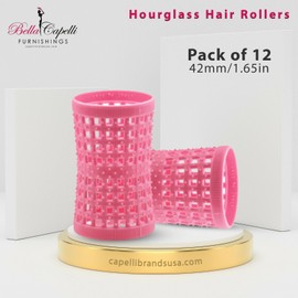 BellaCapelliUSA.com Large Hourglass Rollers – Pink 42mm /1.65in (Pack of 12)