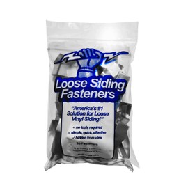 LOOSE SIDING FASTENERS Help Secure Loose Vinyl siding That Will not Lock Together or continually unlocks - Pack of 10 secures 6 ft of Loose siding, 20 Pack 12 ft, 30 Pack 18 ft, 40 Pack 24 ft