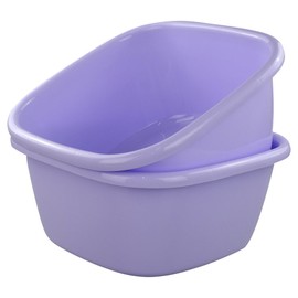 Jekiyo 16 Qt Purple Wash Basin, 2-Pack Plastic Square Dish Tub