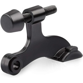 HOMOTEK 12 Pack Hinge Pin Black Door Stopper,Adjustable Deluxe Heavy Duty Door Stopper 2-1/2"x1-3/4”,with Black Rubber Bumper Tips