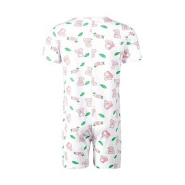 Landofgenie Onesie for Men One Piece Pyjamas with Short Sleeves Koala Full Print, White