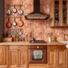 Yipscazo 10 Sheets Retro Copper Herringbone Peel and Stick Backsplash