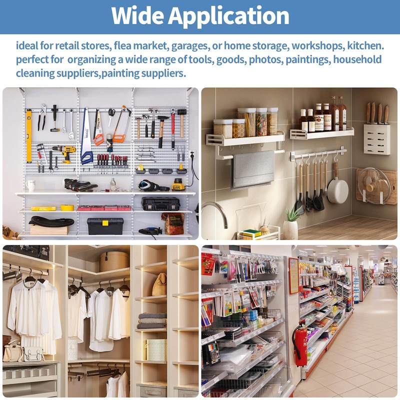 Waltool 20Pcs Gridwall Hooks, Metal Grid Panel Hanging Peg Hooks,