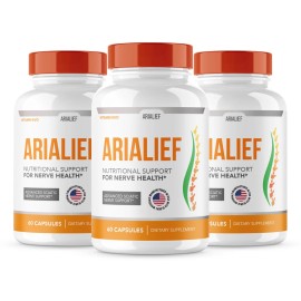 Arialief (3 Pack) Arialief Nerve Health Capsules, Arialeaf Healthy Support 180 Capsules