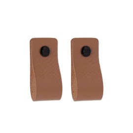 Brute Strength - Leather Handles for Furniture - Taupe - 2 pcs - 4-15/16 x 1 ’’ - Leather Drawer Pull - Leather Drawer knobs - Cabinet pulls - Kitchen, bathroon, Dresser