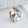 QPESRY Heart Fidget Rings for Women Spinner Ring Silver Heart