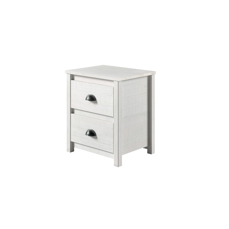 Camaflexi Hampton Solid Wood Nightstand, Coastal White