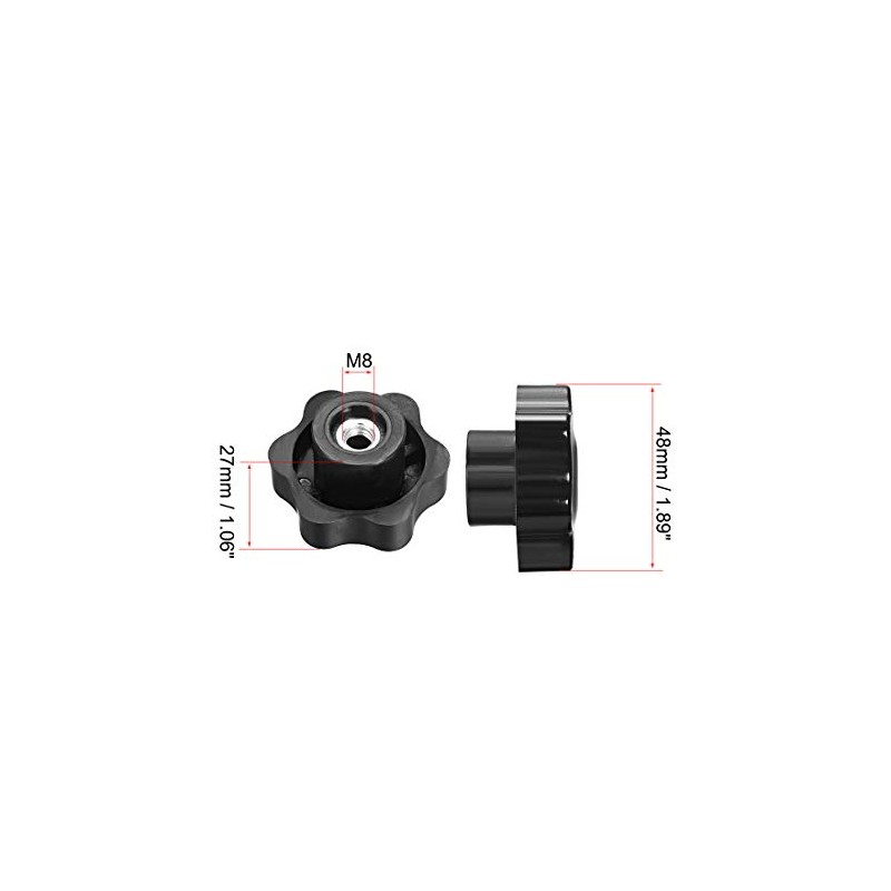 uxcell Clamping Handle Screw Knobs Handle M8 Threaded Through Hole