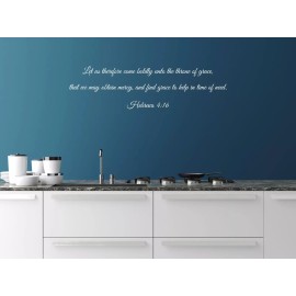 Inspirational Wall Signs Hebrews 4:16 Christian Wall Scripture Decal