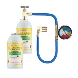 AirconTopup Car Aircon R1234yf Compatible Leak Sealer x2 for Hybrid or Electric Vehicles with Filler Kit
