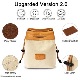 S-ZONE Soft Camera Bag DSLR Insert Handbag Drawstring Lens Case Compatible with Canon Nikon Sony