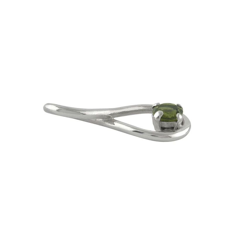 Starborn Faceted Moldavite Infinity Pendant in fine Sterling Silver