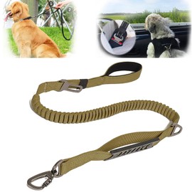 Correa para Perro,4 en 1 Entrenamiento Correa Reflectante Elástico de Carro,con Mango Acolchado,Viene con un Mosquetón con Cerradura de 360 °,para Perros Medianos y Grandes