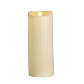 YINCHI Waterproof Outdoor Battery Operated Flameless Tall Pillar Candle with Timer Large White Plastic Realistic Flickering Fake Electric LED Light for Lantern Wedding Christmas Decorations D4”xH10”