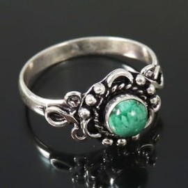 JEWELSTREZORO Malachit Edelstein-Bandring für Herren und Damen, alle Größen, 925er-Sterlingsilber, handgefertigter Geschenkartikel, Schmuck TSR175J_53 (16.9)