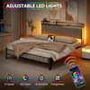 GAOMON Full Bed Frame with Charging Station, LED Bed Frame