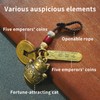 Lucky Cat Keychain with Five Emperor Coins – Feng Shui