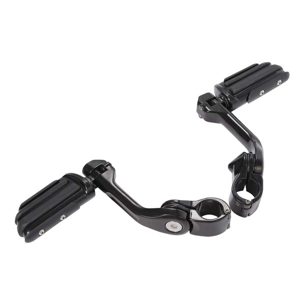 SLMOTO 1-1/4" Long Angled Adjustable Highway Foot Pegs Rest Mount