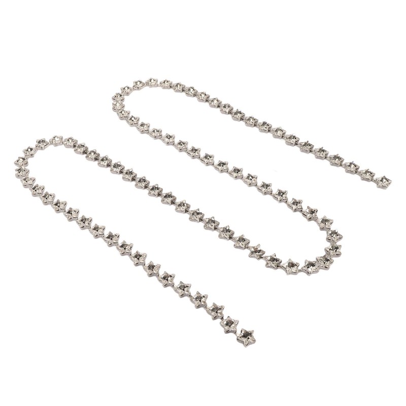 1 Yard Star Rhinestone Trim Chain 0.4in Width DIY Cuttable