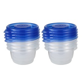 Glad GladWare Mini Round Food Storage Containers with Lids, Small BPA Free Reusable Plastic Snack Containers with Lock Tight Seal for Lunch, Portion Control, and On the Go, 4 Oz, 8 Count