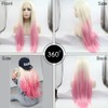 SERENEWIG Long Straight Synthetic Lace Front Wigs for Women Daily