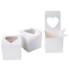 ONE MORE 3"Mini Single Favor White Cupcake Boxes with Heart
