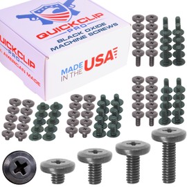 1/8" 1/4" 3/8" 1/2" Black Oxide Coated Steel Phillips Flat Head Truss Machine Screws Bulk Lots 25, 100, 500, 1000 pcs QuickClip Pro, Premium USA Kydex Leather Holster Sheath Crafting (1/8", 500)