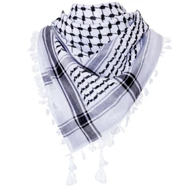 Haakong Arab Shemagh Tactical Desert Keffiyeh Head Scarf Arabic Turban Neck Headwear Arab Wrap with Tassel for Men Women (Style 1, Black)