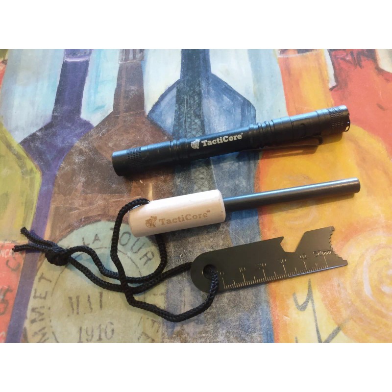TactiCore Flashlight and Ferro Rod Firestarter, Survival, Camping, Hiking