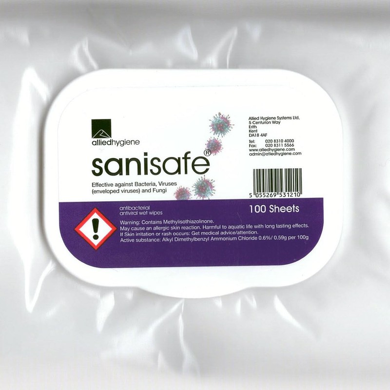 Allied Hygiene Sanisafe 4C Anti-Viral Wipes 100 Pk