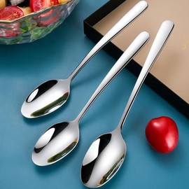 SIAIQIANG Luxury Dinner Spoons,Set of 4,18/8 Stainless Steel,Table Soup Spoons Set,8.2 Inches,Mirror Polished,Dishwasher Safe