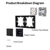 JIMEIDA Socket with Light Switch, Black, Flush-Mounted, Single 1-Way Light