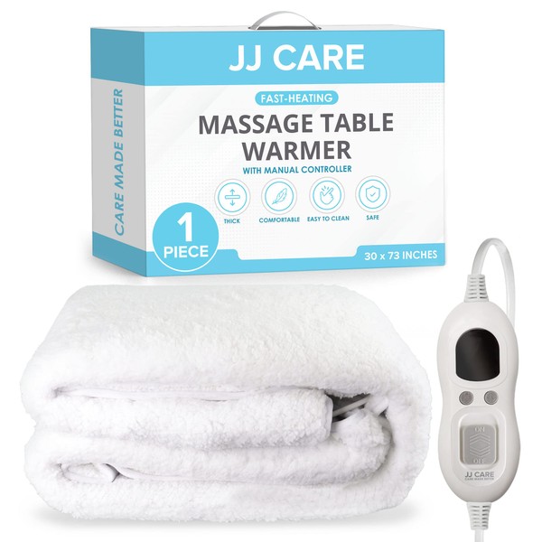 JJ CARE Massage Table Warmer 30"x73", Manual 3 Heat Control Massage Bed Warmer Fleece Pad w/Detachable 13 FT Cord, Table Warmer Massage Therapy w/Overheat Protection, Massage Table Heating Pad