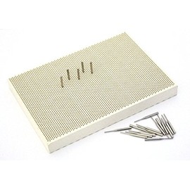 Medium Sized Honeycomb Ceramic Soldering Block with Metal Pins