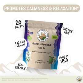 Ancient Paths Ancient Paths Organic Lemon Balm Herbal Tea - Nervous & Digestive Support - 100% Pure Dried Lemon Balm Calming Tea - Caffeine-Free Tea & Sustainable Tea Bags - USA Grown (20 Sachets)