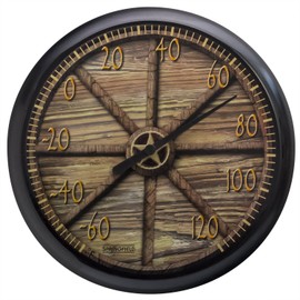 Springfield Wood Wheel Low Profile Patio Thermometer (13.25-inch)