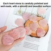 Duoleimi Rose Quartz Heart Worry Stone - 45 mm Rose