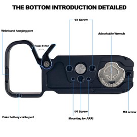 FOMOZER Baseplate for Sony A7C II A7CR Camera，Arca-Swiss Quick Release Slim Bottom Mounting Plate Compatible with1/4 Threads & Arri locating Holes，BP-02, Black (Black)